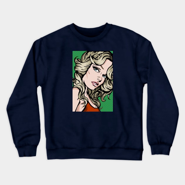 Farrah Fawcett Lichtenstein Crewneck Sweatshirt by FanboyMuseum